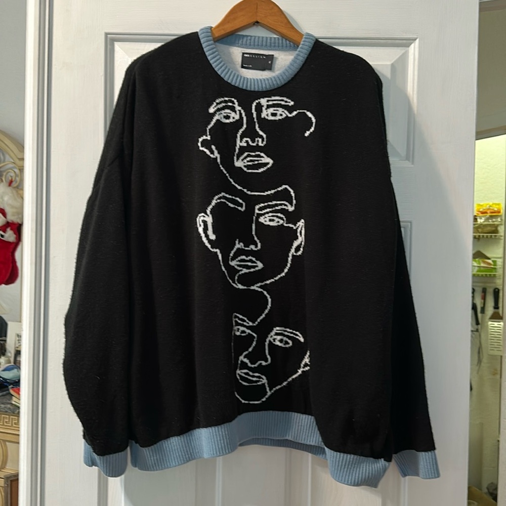 ASOS design artistic faces sweater